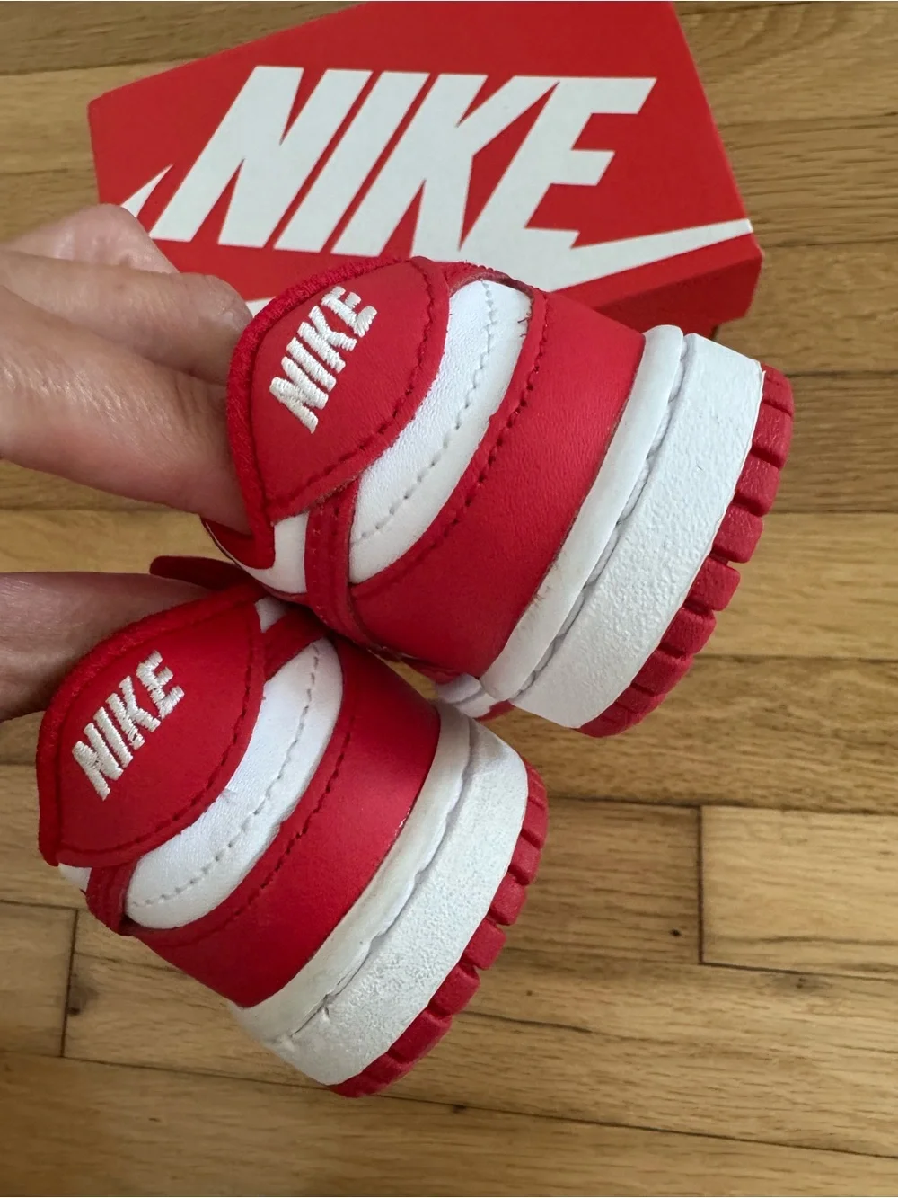 Nike Dunk Low (TDE) University Red & White Baby Trainers Sneakers Shoes
